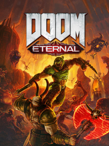 Cover media of Doom Eternal video game.
