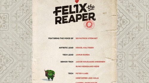 Credits screenshot of Felix the Reaper video game interface.