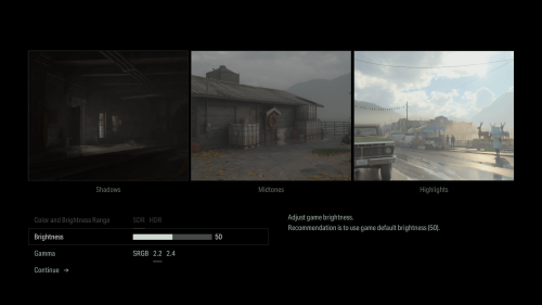 Brightness screenshot of Alan Wake II video game interface.