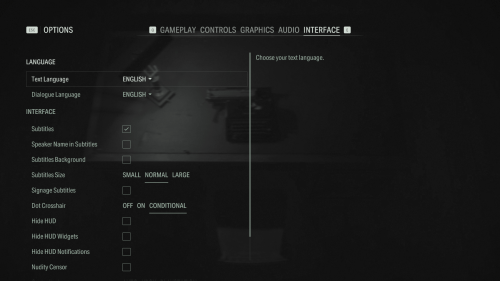 Interface screenshot of Alan Wake II video game interface.