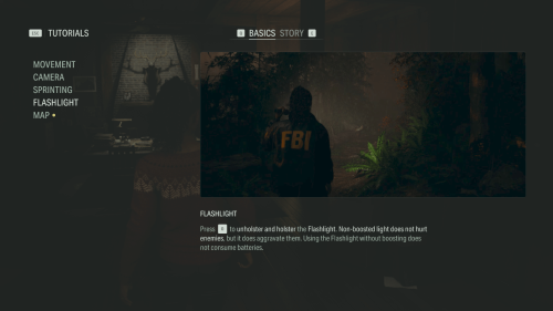 Tutorial screenshot of Alan Wake II video game interface.