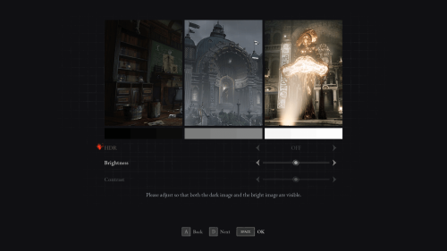 Brightness screenshot of Lies Of P video game interface.