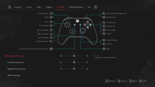 Controller screenshot of Lies Of P video game interface.