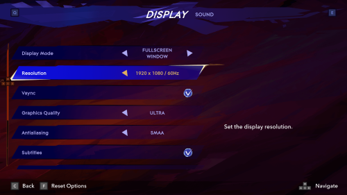 Display screenshot of Prince of Persia: The Lost Crown video game interface.