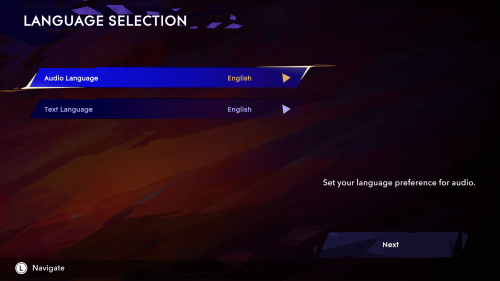 Language screenshot of Prince of Persia: The Lost Crown video game interface.