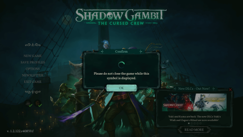 Autosave screenshot of Shadow Gambit: The Cursed Crew video game interface.