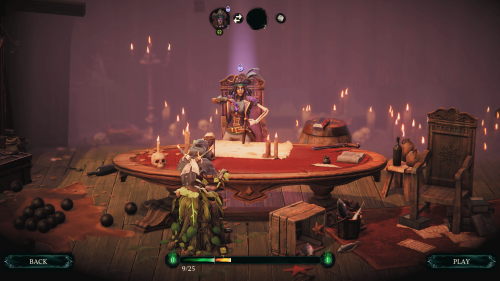 Character Selection screenshot of Shadow Gambit: The Cursed Crew video game interface.