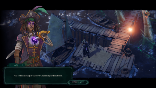 Cut Scene screenshot of Shadow Gambit: The Cursed Crew video game interface.