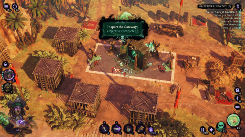 HUD screenshot of Shadow Gambit: The Cursed Crew video game interface.