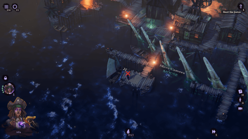 HUD screenshot of Shadow Gambit: The Cursed Crew video game interface.