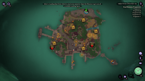 Map screenshot of Shadow Gambit: The Cursed Crew video game interface.