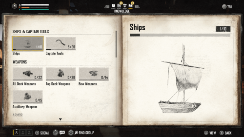 Codex screenshot of Skull and Bones video game interface.
