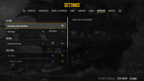 Interface screenshot of Skull and Bones video game interface.