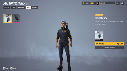 Pets screenshot of The Finals video game interface.