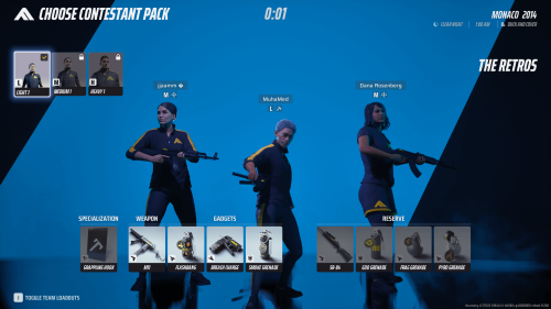 Pre Match screenshot of The Finals video game interface.
