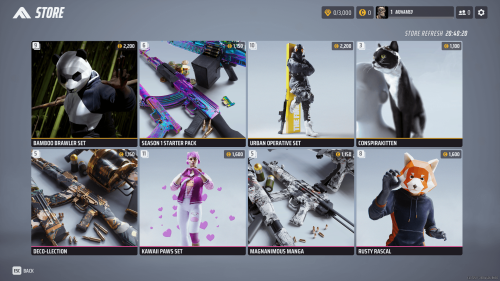Store screenshot of The Finals video game interface.